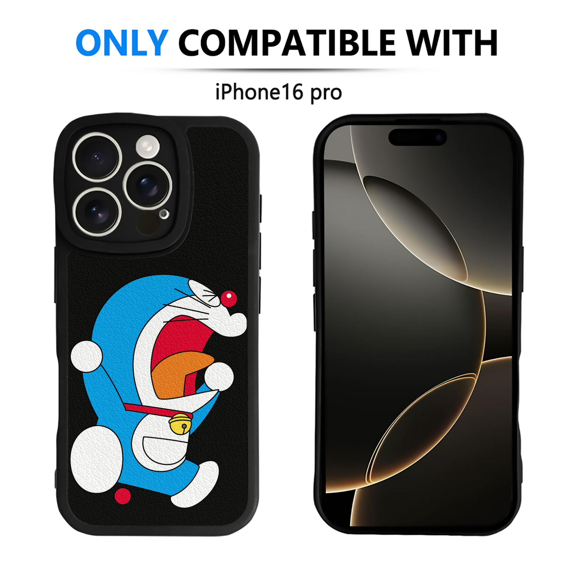 （画像用） ドラえもん Doraemon 【iPhone 16シリーズ対応】シリコンスマホケース（レザー調） 材質：シリコン